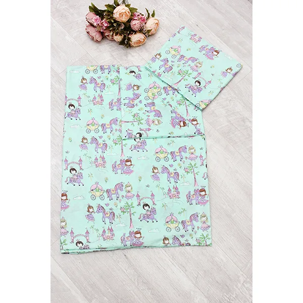 1,5-спальный комплект постельного белья AmaroBaby Time To Sleep Принцесса, 3 предмета, Изумруд — главный ракурс