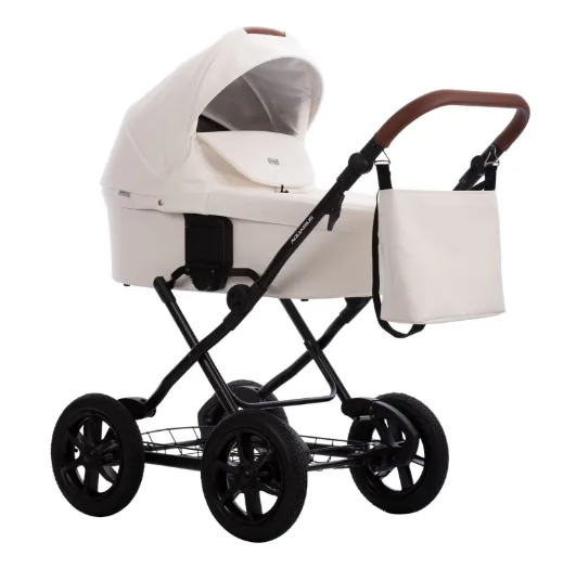 Детская коляска Bebetto Aquarius Pro 2 в 1, 01 белая кожа — главный ракурс