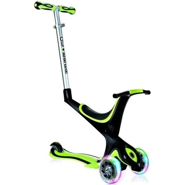 Трехколесный самокат Globber EVO 5 в 1 со светящимися колесами, Голубой — главный ракурс