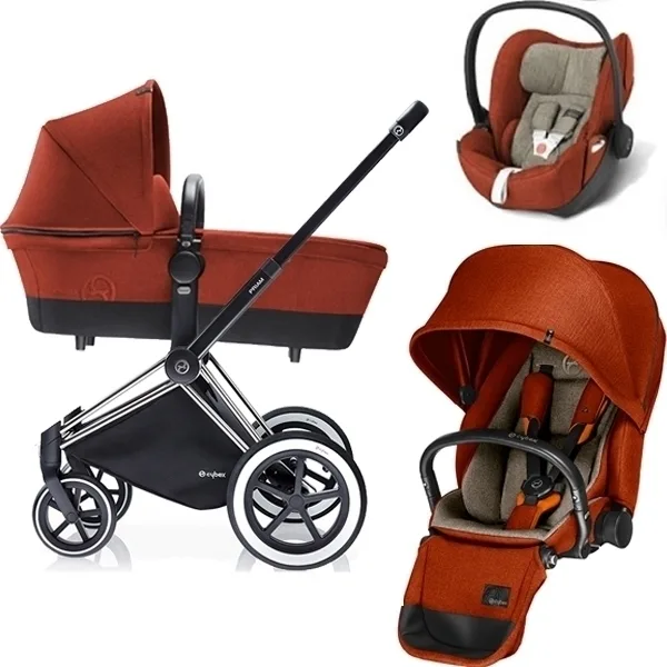 Детская коляска Cybex Priam Lux 3 в 1, шасси All Terrain Chrome, Black Beauty — главный ракурс