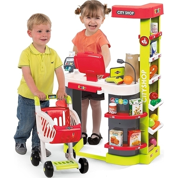 Супермаркет игровой Smoby City Shop 350211 со светом и звуком, 27 аксессуаров — фото 2