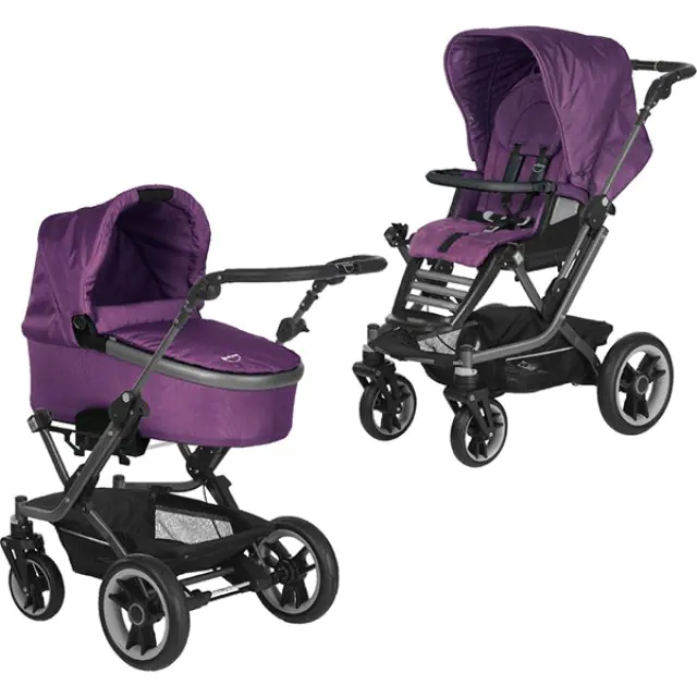 Детская коляска Teutonia Mistral S V4 Graphite Теутония Мистраль С В4 Графит 2 в 1 WHL3 HB с ручным тормозом — главный ракурс