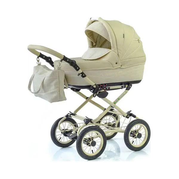 Детская коляска Esperanza Classic Prestige 2 в 1 Цвет рамы - Бежевый Маленькие колеса — главный ракурс
