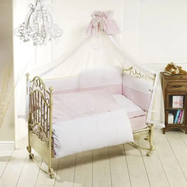 Комплект Feretti Petit Bebe 6 предметов, long борт на всю кроватку, Blue Голубой — главный ракурс