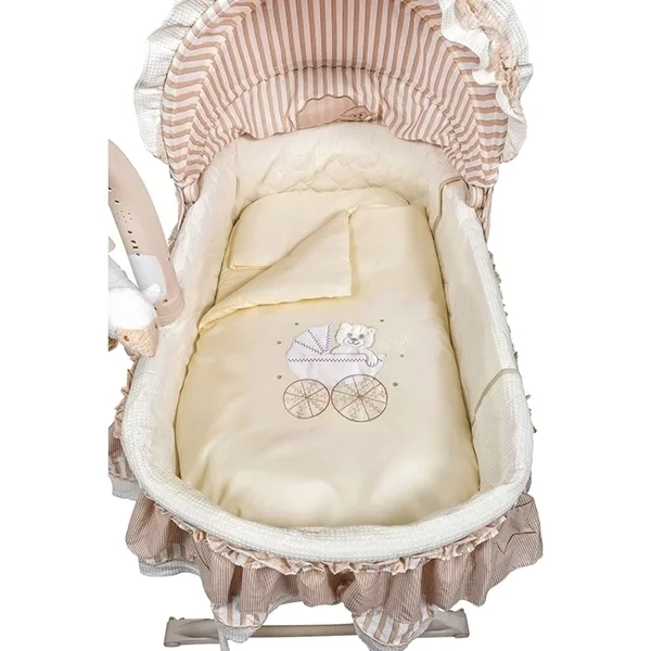 Набор постели в люльку Kids Fashion Bear Stroller, 6 предметов, Бежевый — главный ракурс