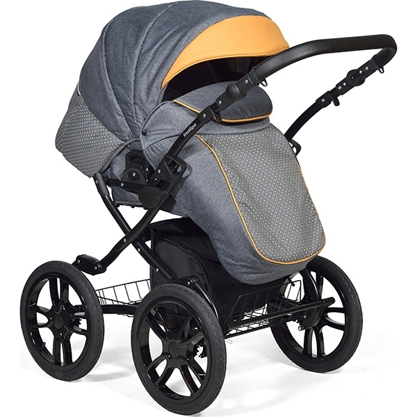 Детская коляска Indigo 18 Special Plus 14" 2 в 1, ткань + эко-кожа — фото 3