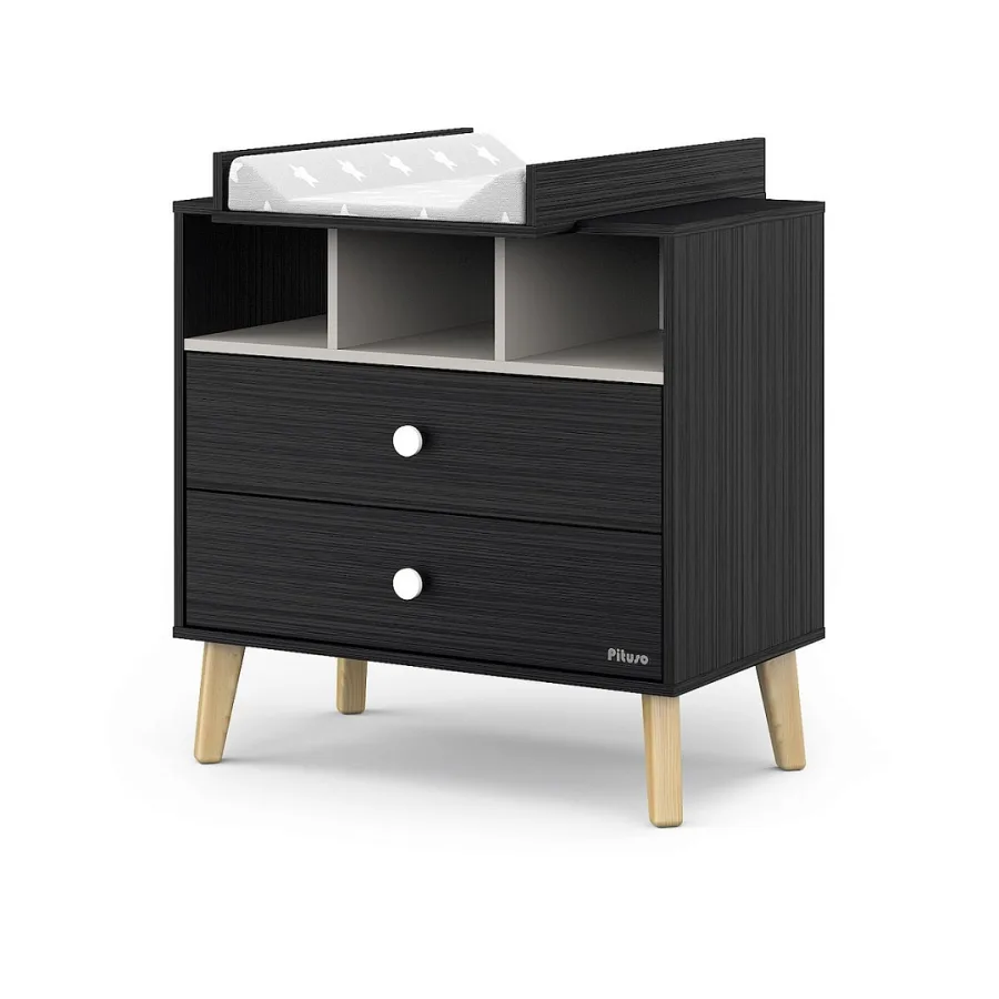 Комод Pituso Kids Luxor, Черный-Кашемир — главный ракурс