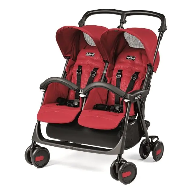 Детская прогулочная кoляcкa для двойни Peg-Perego Aria Shopper Twin Classico, Mod.Beige — главный ракурс