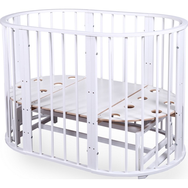 Овальная детская кроватка Nastella Baby Molly 7 в 1, поперечный маятник — фото 9