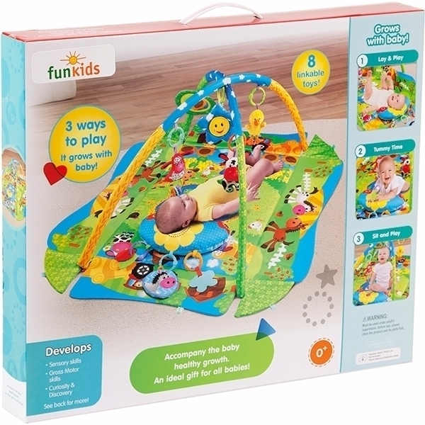 Развивающий коврик для новорожденного Funkids 3 Ways To Play с бортиками — фото 3