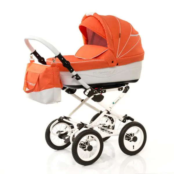 Детская коляска Esperanza Classic Prestige 3 в 1 Цвет рамы - Белый - Маленькие колеса — главный ракурс