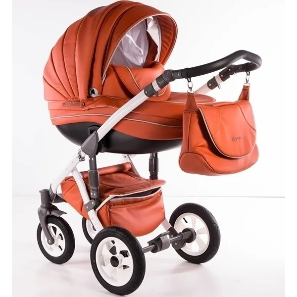 Детская коляска Street Racer Karona Eco 3 в 1, экокожа, 01BG beige — главный ракурс