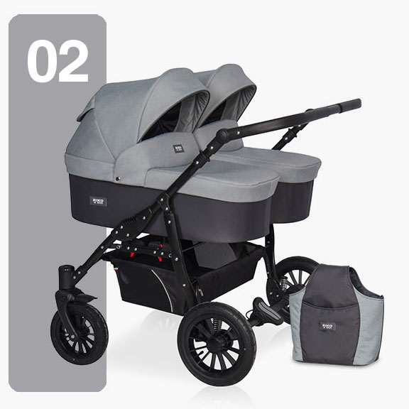 Детская коляска для двойни Riko Basic Saxo 2 в 1 — фото 11