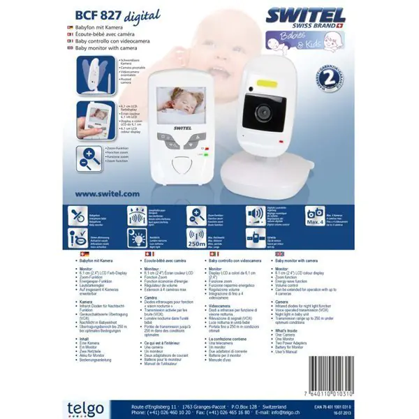 Видеоняня Switel BCF827 — фото 2
