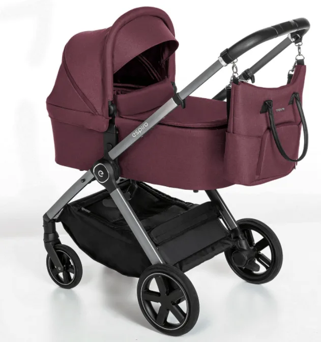 Детская коляска Espiro Only Silver 2 в 1, 02 maroon holiday — главный ракурс