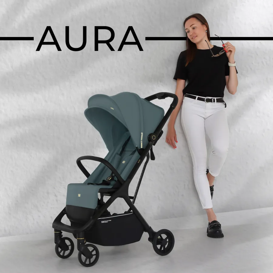 Детская прогулочная коляска Sweet Baby Aura, Black — главный ракурс