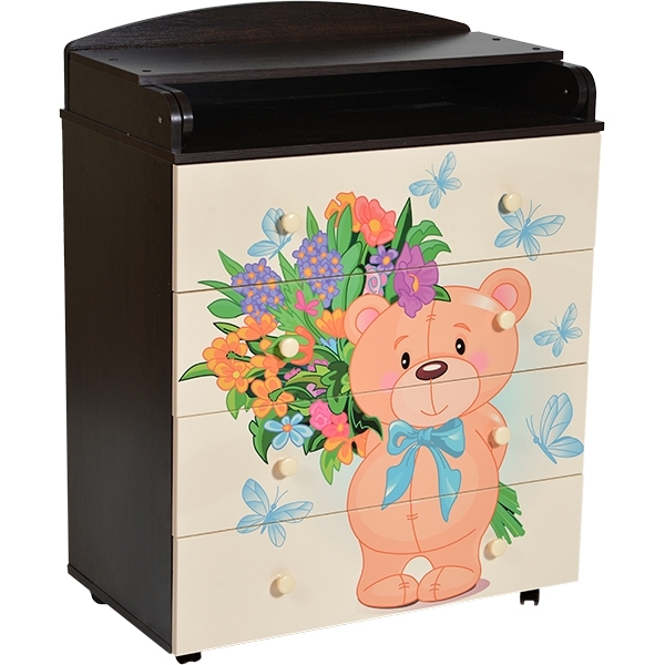 Пеленальный комод Кедр Fantasia Teddy, 4 ящика — фото 6