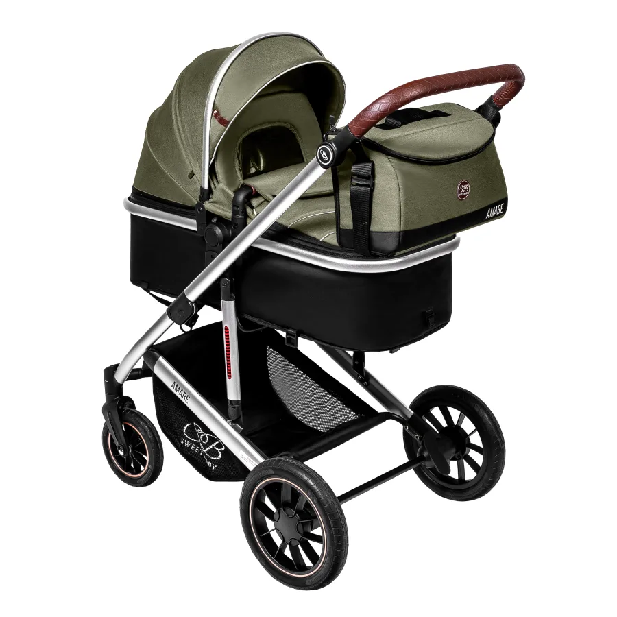 Детская коляска Sweet Baby Amare 3 в 1, Olive — главный ракурс