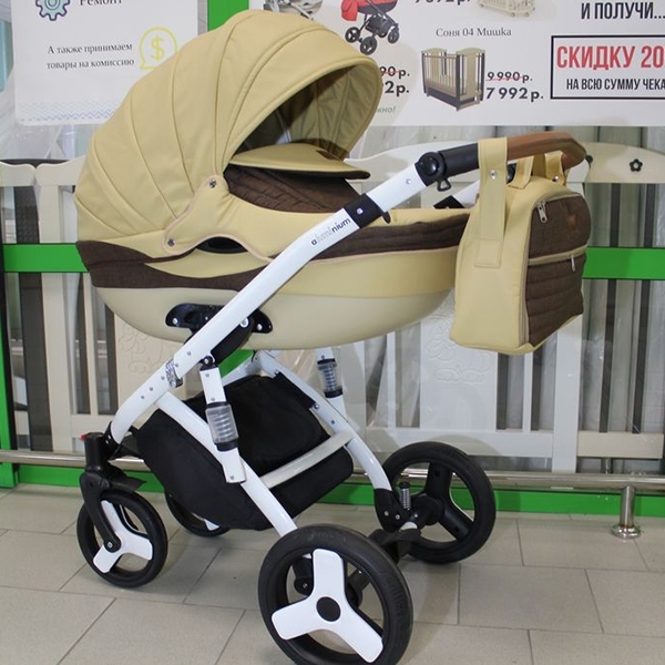 Детская коляска Jaxee Nacer 2 в 1, ткань + эко-кожа — фото 3