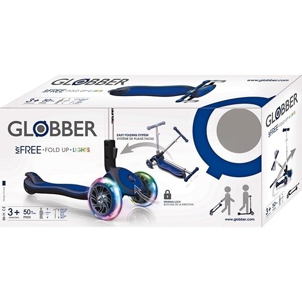 Трехколесный самокат Globber Elite SL My Free Fold Up 445 со светящимися колесами — фото 32