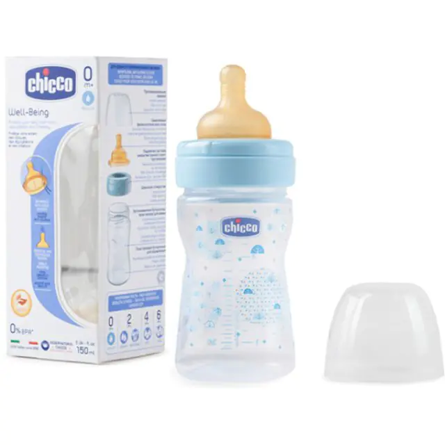 Бутылочка Chicco Well-Being Boy / Girl Чико Велл-Биинг Бой / Герл 150 мл, 0 мес.+, лат. соска, РР — фото 4