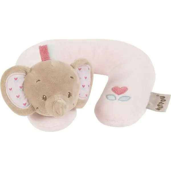 Детская подушка-подголовник Nattou Neck pillow Charlotte & Rose Слоник 655361 — фото 1