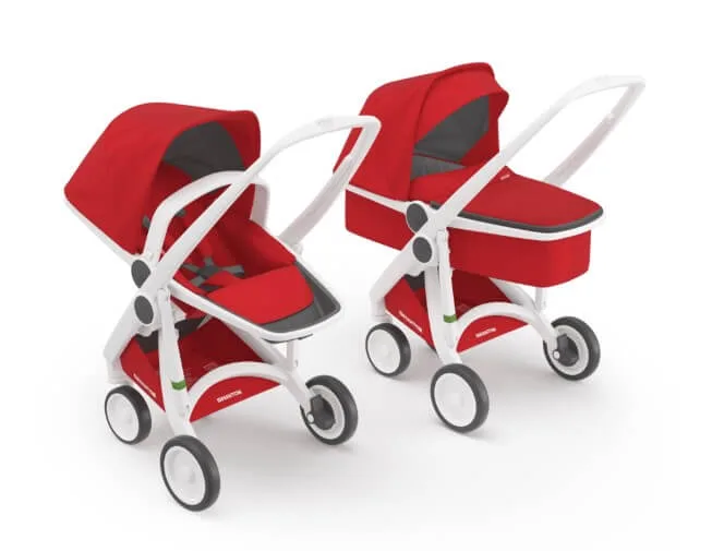 Детская коляска Greentom Upp 2 в 1, white-red — главный ракурс