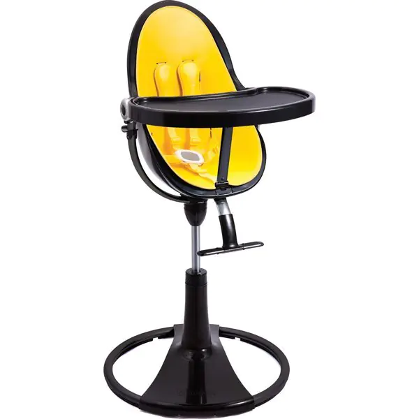 Стульчик для кормления Bloom Fresco Chrome Black/Noir Цвет основания Чёрный метал, Белый — главный ракурс