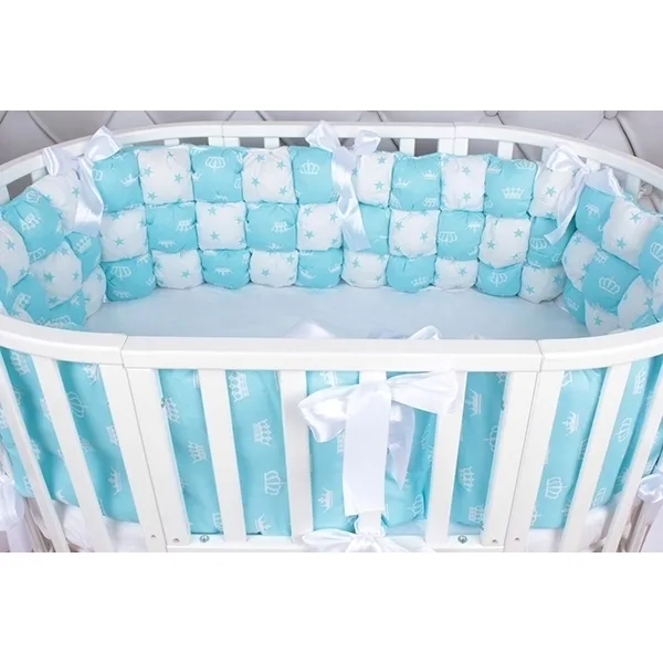 Бортики Бонбон в кроватку Amarobaby Royal Care, 6 предметов, Вишня/белый — главный ракурс