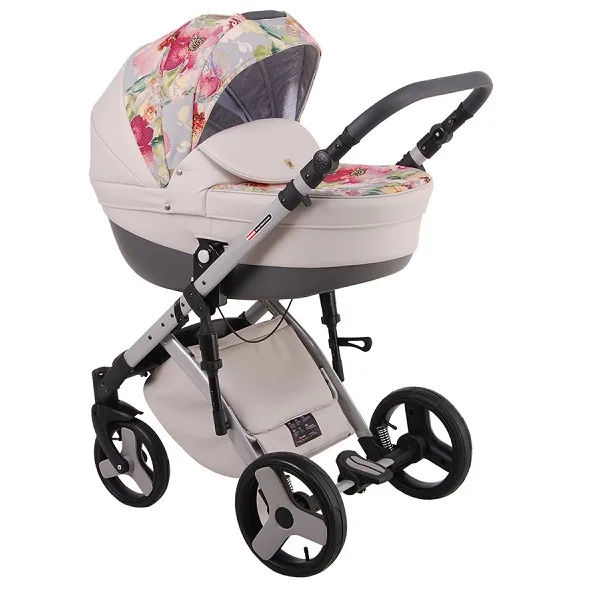 Детская коляска Lonex Comfort Carrello 2 в 1, 01 ECO Grey & Flowers — главный ракурс