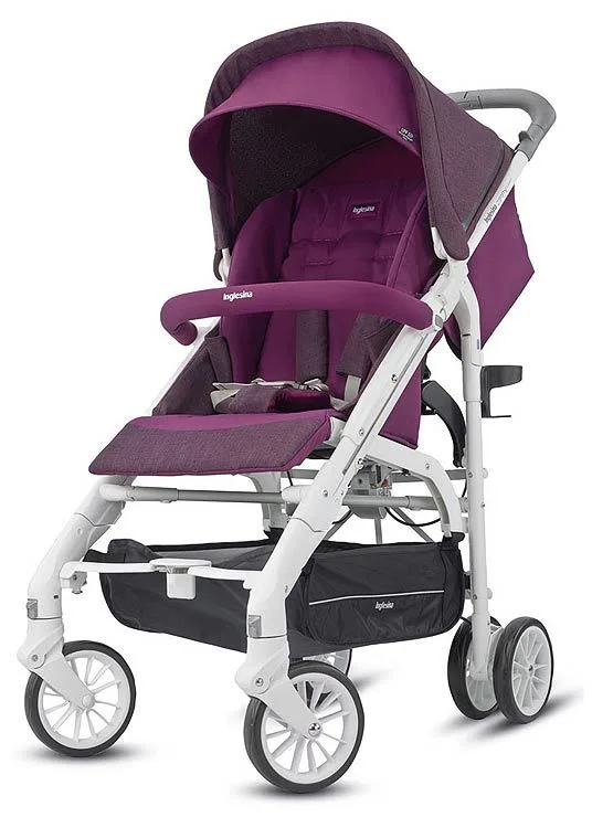 Детская коляска-трость Inglesina Zippy Light на белой раме, RASPB. PURPLE — главный ракурс