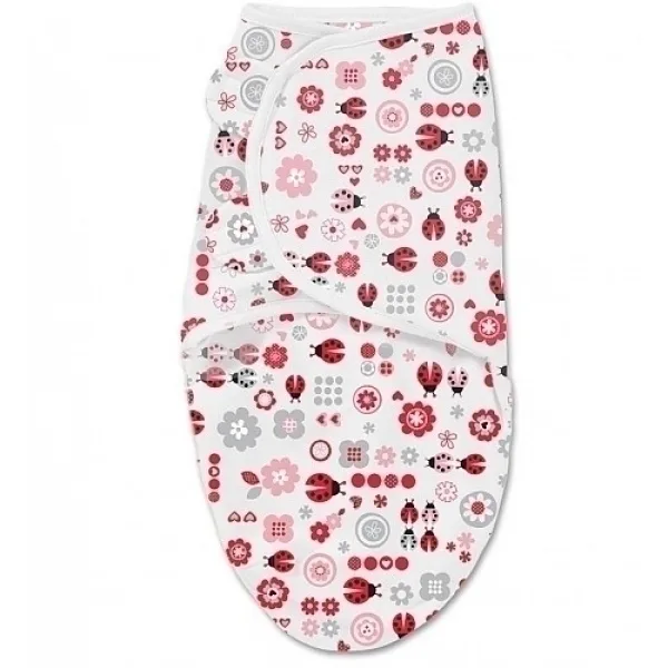 Конверт для пеленания из хлопка на липучке Summer Infant SwaddleMe Божьи Коровки 76950, размер S / M — фото 1