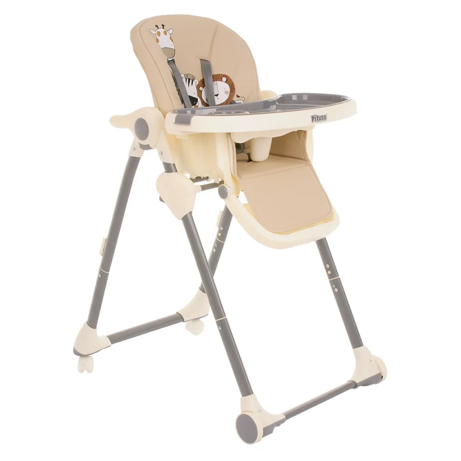 Детский стульчик для кормления Pituso Mimi, Beige/Бежевый, ECO-кожа — главный ракурс
