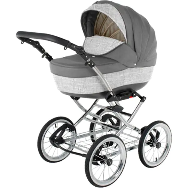 Детская коляска BeBe-Mobile Santana Deluxe Len Eco 2 в 1, ткань+экокожа — главный ракурс