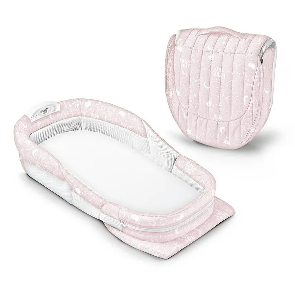 Мобильная кроватка Baby Delight XL, Серо-зеленый с кружками — главный ракурс