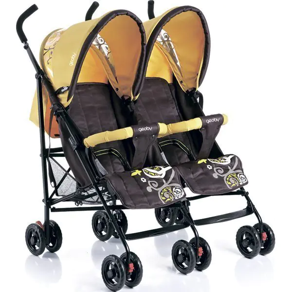Коляска-трость для двойни Geoby SD209-F — главный ракурс