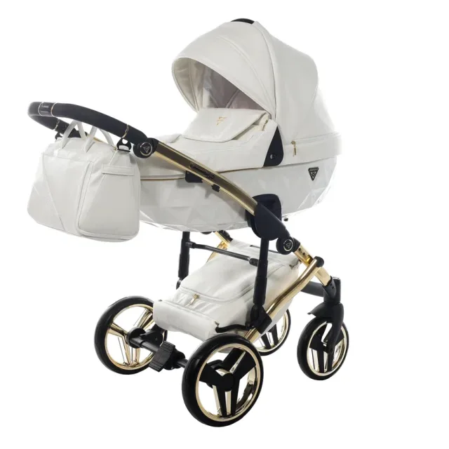 Детская коляска Junama Diamond Individual V2 3 в 1 на золотой раме — фото 1