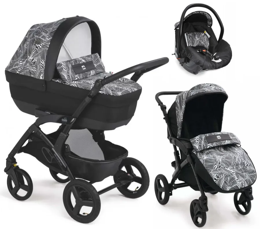 Детская коляска CAM Dinamico Up Smart 3 в 1 на черной раме, 912 синий меланж — главный ракурс