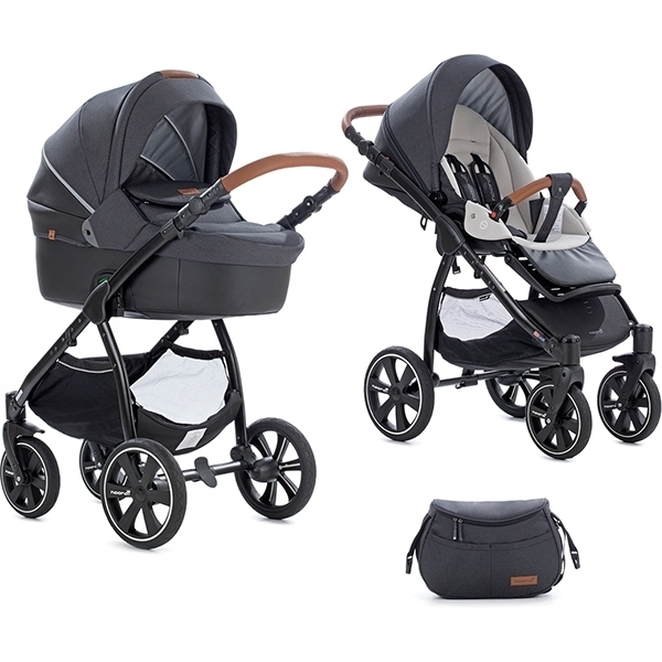 Детская коляска Noordi Fjordi Sport Leather Melange 2 в 1, ткань+эко-кожа — фото 51