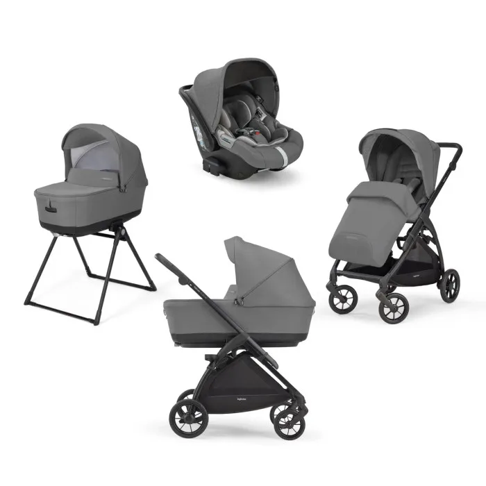 Детская коляска Inglesina Electa System Quattro 4 в 1 на шасси Electa Black, Tribeca Green — главный ракурс