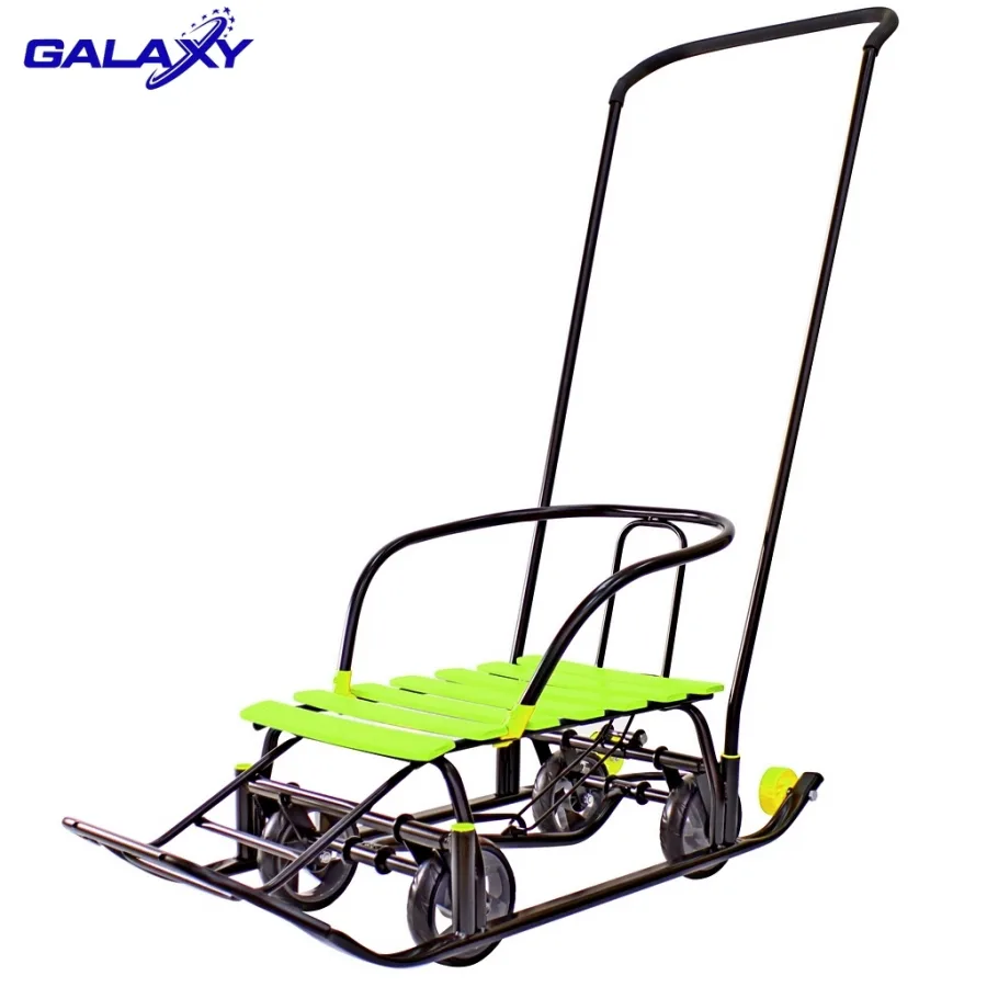 Снегомобиль Snow Galaxy Black Auto на больших мягких колесах, Желтый — главный ракурс