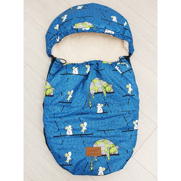 Универсальный меховой конверт AmaroBaby Little Friend Кот и Мышки 80х45 см — фото 4