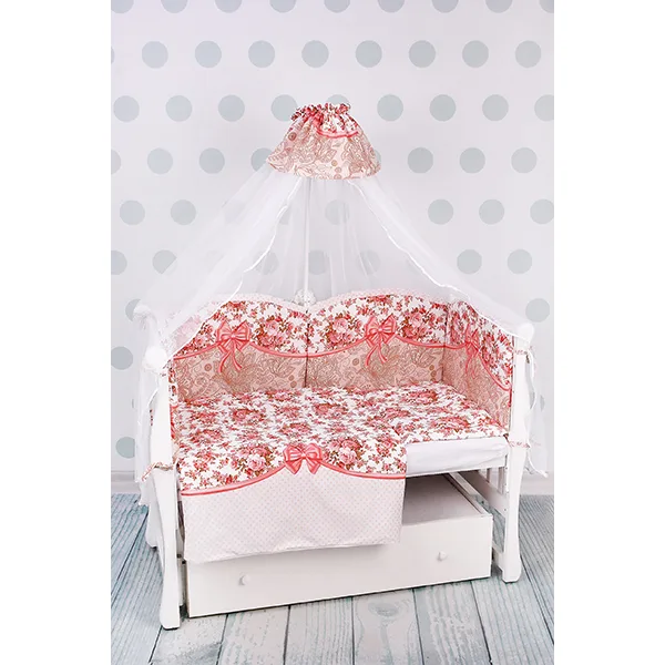 Комплект постели в кроватку AmaroBaby Прованс, 12 предметов, поплин — фото 4