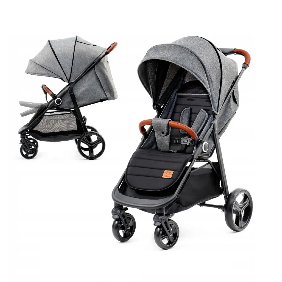 Детская прогулочная коляска Kinderkraft Grande, Grey — главный ракурс