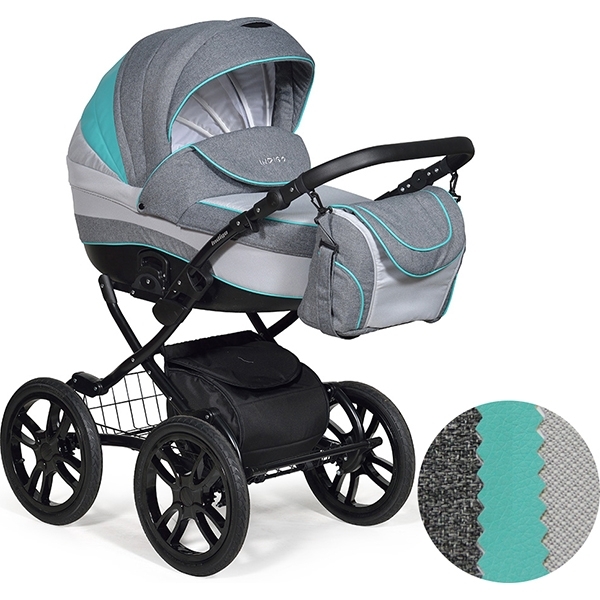 Детская коляска Indigo 18 Special Plus 14" 2 в 1, ткань + эко-кожа — фото 12