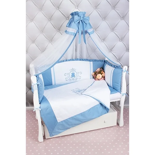 Комплект постели Premium в кроватку AmaroBaby Sweet Dreams, 7 предметов, сатин, Кофе, Сатин — главный ракурс