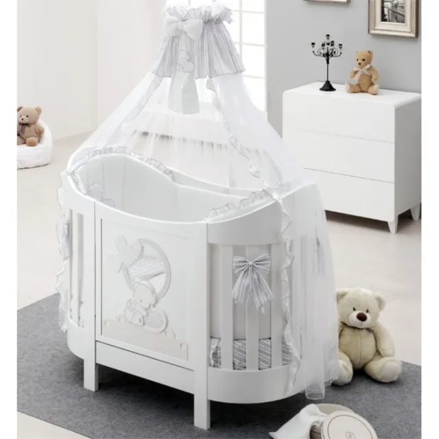 Детская кроватка Italbaby Love Oval с матрасом и комплектом белья из 4 предметов — фото 5