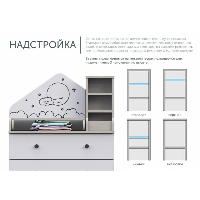 Пеленальный комод-трансформер Атон Сириус Alf Wood — фото 2