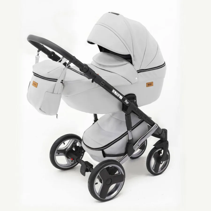 Детская коляска Ray Ultra Silver 2 в 1, 6 белая кожа — главный ракурс