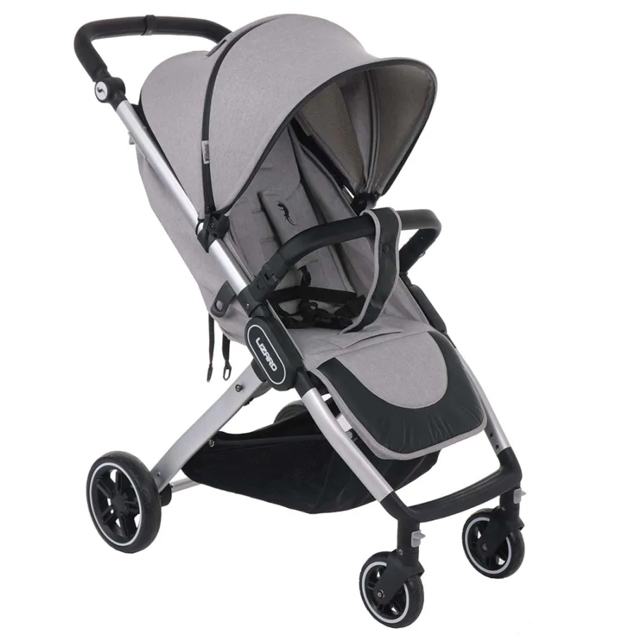Детская прогулочная коляска Pituso Lizard на серебряной раме, BP24-Grey — главный ракурс